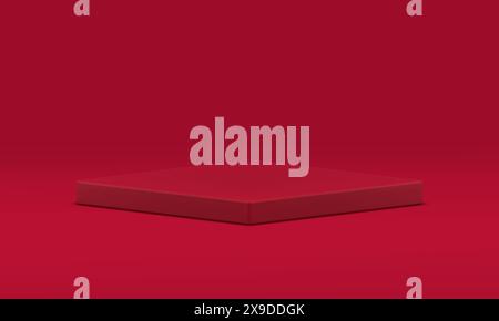 3d pedestal red rhombus exhibition showcase geometric display studio ...