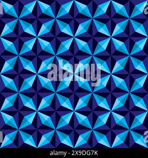 Geometric abstract pattern with blue color. Stone Tile Vector Stock Vector