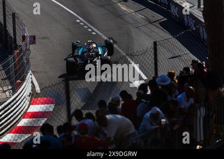 Circuit de Monaco, Monte-carlo, Monaco. 26.May.2024; Lewis Hamilton of Great Britain and Mercedes-AMG PETRONAS F1 Team during Formula One Monaco Grand Stock Photo