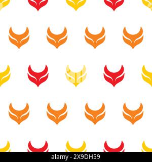 Fox Abstract Seamless Pattern. Fox Wallpaper Vector Stock Vector