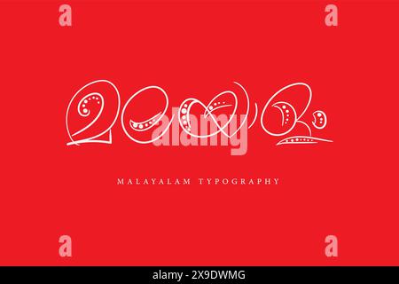 Malayalam calligraphy letter style Stock Vector