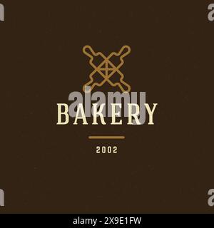 Crossed rolling pin, Vintage Bakery Logo Designs Inspiration, Vector ...
