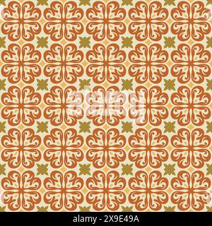 Floral Vintage Tile Seamless Pattern Design. Tile Vector Stock Vector