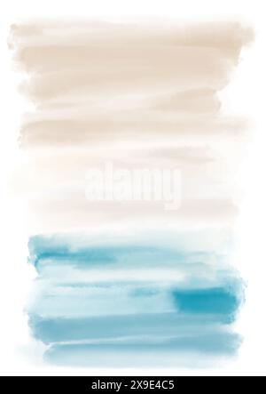 Hand painted beach themed watercolour abstract background design Stock Vector