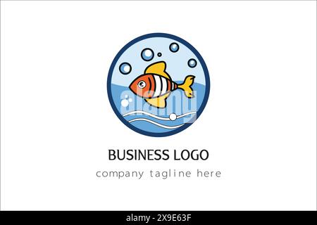 fish Logo design for business Stock Vector