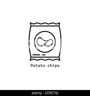 Ptato chips icon vector chips logo. Potato chips line icon Stock Vector