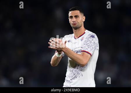 Athens, Greece. 29 May 2024. Rolando Mandragora of ACF Fiorentina gestures during the UEFA Conference League final football match between Olympiacos FC and ACF Fiorentina. Credit: Nicolò Campo/Alamy Live News Stock Photo