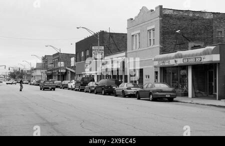 Main Street in the small town of East Chicago, Indiana, USA. Stock Photo