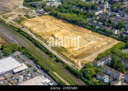 Luftbild, Gewerbegebiet Westfalenhütte Gelände, Dortmund, Ruhrgebiet, Nordrhein-Westfalen, Deutschland ACHTUNGxMINDESTHONORARx60xEURO *** Aerial view, Westfalenhütte industrial estate, Dortmund, Ruhr area, North Rhine-Westphalia, Germany ATTENTIONxMINDESTHONORARx60xEURO Stock Photo