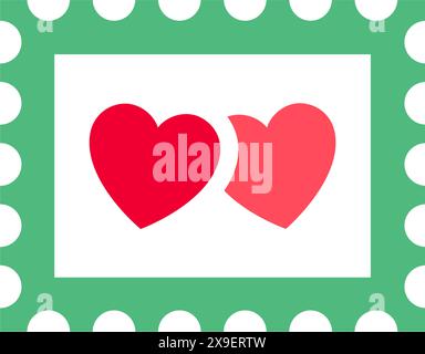 Post mail stamp icon or Valentines day symbol Stock Vector