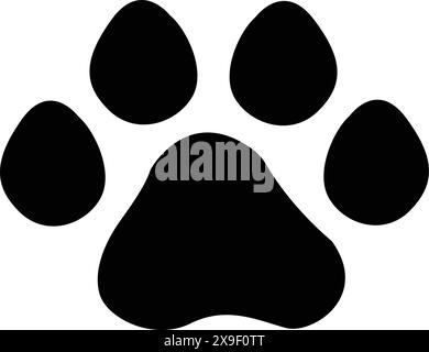 Paw print icon, pet foot print, dog foot print, animal foot sign Stock Vector