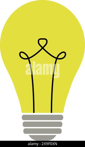 Light bulb icon Yellow, Electric bulb lamp, thinking symbol, Solution symbol, idea symbol Stock Vector