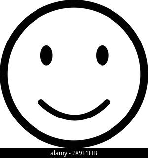 Smile Emoji, Smile icon, Happy face, smiley face icons, Emoji outline black Stock Vector