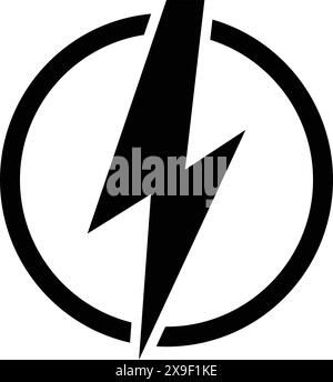 Thunder Power sign, thunder symbol, electric power icon, Energy symbol, Power Switch icon Stock Vector