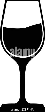 Wine glass icon symbol, vector logo wine glass wine bar party Stock ...