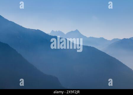 gradient mountain landscape ideal as a background Stock Photo