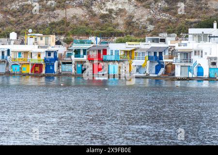 Klima village at Milos island,Greece Stock Photo