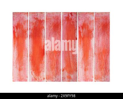 painted old boards isolated on white background Stock Photo