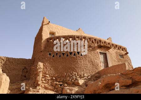 Mudbrick house in the ksar at Taghit in Western Algeria Stock Photo