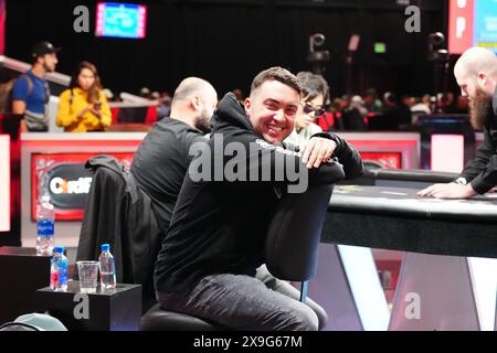 Las Vegas, United States. 31st May, 2024. LAS VEGAS, NV - May 31: Asher Conniff wins the $5k Champions Reunion trounament, event #1, at Horseshoe Casino for WSOP - World Series of Poker - $5k Champions Reunion Event #1 on May 31, 2024 in LAS VEGAS, United States. (Photo by Louis Grasse/PxImages/Sipa USA) Credit: Sipa USA/Alamy Live News Stock Photo