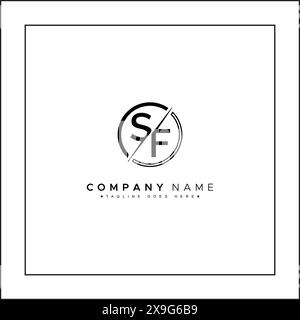 Vector Template for Initial Letter SF Logo - Elegant Monogram Logo for Alphabet S and F Stock Vector