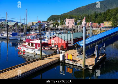 Fishing boats in the marina of Ketchikan in Alaska, USA Stock Photo