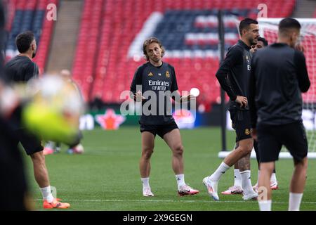 Luka Modrić (Real Madrid) during an open training session on the day before the UEFA Champions League Final between Borussia Dortmund and Real Madrid at Wembley Stadium, London on Friday 31st May 2024. (Photo: Pat Isaacs | MI News) Credit: MI News & Sport /Alamy Live News Stock Photo