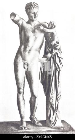 Hermes of Praxiteles. Photography from the mid-20th century. Stock Photo