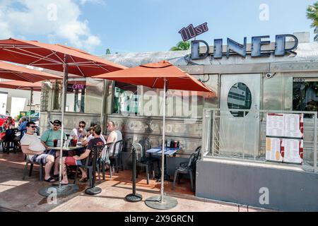 Miami Beach Florida,11th Street Diner restaurant restaurants dine dining eating out,casual cafe cafes bistro bistros food,business businesses,outside Stock Photo