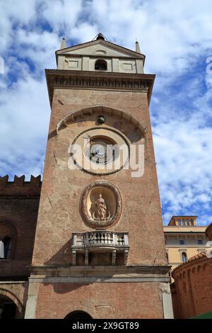 Clock tower, Torre dell'Orologio, Mantova, Mantua Italy Stock Photo