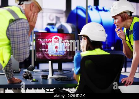 Ransomware Cyber Attack Using Malware. Security Breach Stock Photo