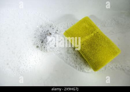Detail of tools for scrubbing and cleaning dishes Stock Photo