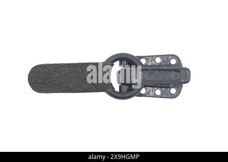 Fasteners for fur products. Fur coat clasp isolated on whie background. Stock Photo
