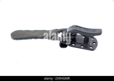 Fasteners for fur products. Fur coat clasp isolated on whie background. Stock Photo