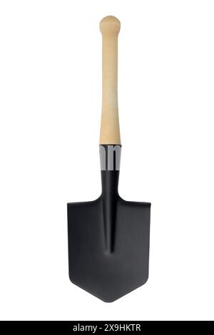 Sapper shovel close-up isolated on white background Stock Photo