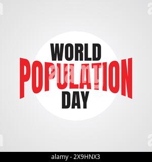 World Population Day typography vector template design. Population day poster, banner, greeting card. white background. Stock Vector