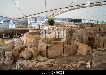 05.24.24. Malta, Tarxien. Megalithic ancient temple at the Hagar Qim Complex in Qrendi Malta Stock Photo