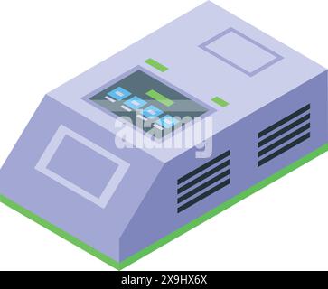 Vector graphic of a stylized isometric printer for office and design concepts Stock Vector
