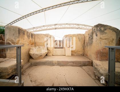 05.24.24. Malta, Tarxien. Megalithic ancient temple at the Hagar Qim Complex in Qrendi Malta Stock Photo