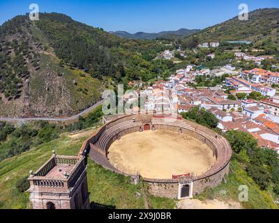 Almonaster bullring, Almonaster la Real, Huelva, Andalusia, Spain. Stock Photo