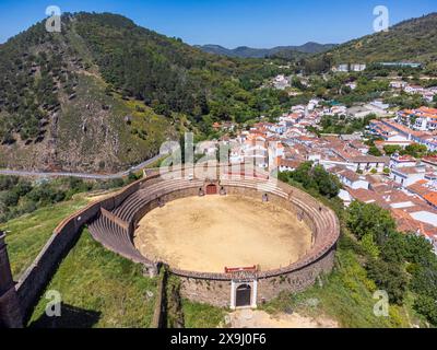 Almonaster bullring, Almonaster la Real, Huelva, Andalusia, Spain. Stock Photo