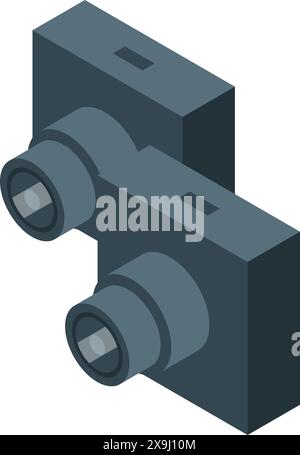 3d isometric cable connector icon illustration with electronic component and technology design vector graphic for electrical connection in industry and equipment isolated on white background Stock Vector