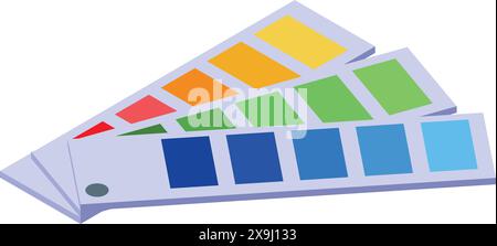 Vibrant and creative colorful swatch book illustration with a variety of color samples, palette, and swatches for design, vector, and graphic artist tools and material selection Stock Vector