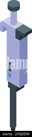 Isometric vector graphic of a modern digital micropipette, a lab equipment Stock Vector