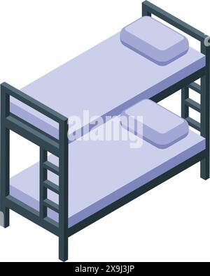 Children sleeping on bunk bed illustration Stock Vector Image & Art - Alamy
