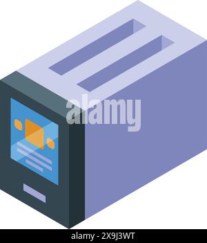 3d image of a modern isometric mailbox with an integrated electronic screen Stock Vector