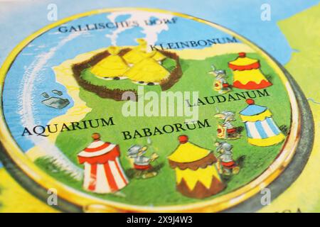 Figurine Astérix Et Obélix - Scène Survol Du Village Sur Tapis - 34 Cm, Plastoy-Atlas