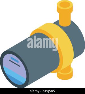 Colorful isometric vector design of a modern telescope, ideal for educational and scientific themes Stock Vector