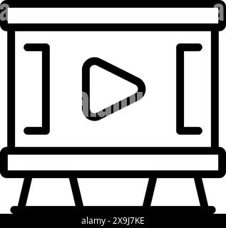 Simple and minimalist play button presentation icon vector illustration with a white background for multimedia interface and online streaming technology concept Stock Vector