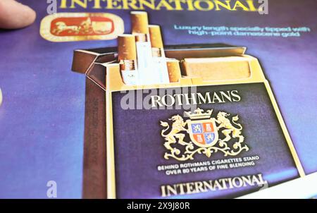 Viersen, Germany - May 9. 2024: Retro old magazine Rothmans cigarettes advertising from 1964 Stock Photo